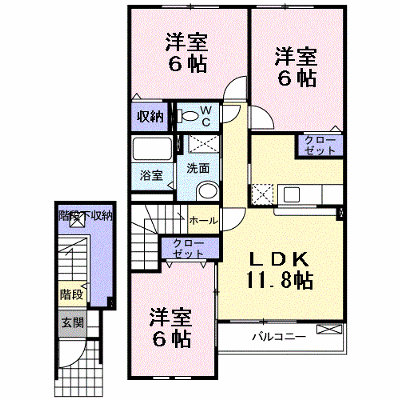 プリムラ 202【管理NO：1-014565801-02020】 ★家具家電は申し込み後に搬入します★ ★2026年11月上旬入居可能★の外観画像