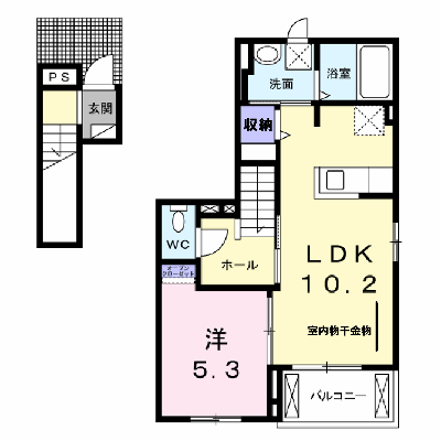 プリムローズ・政　Ⅰ 201【管理NO：1-020802301-02010】 ★家具家電は申し込み後に搬入します★の外観画像