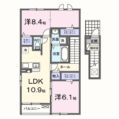 ルーチェ　ウシザワ　Ａ 203【管理NO：1-028661401-02030】 ★家具家電は申し込み後に搬入します★ ★2026年11月上旬入居可能★の外観画像