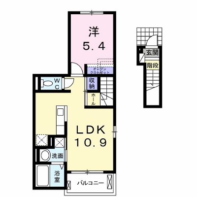 クレマチス 201【管理NO：1-019416101-02010】 ★家具家電は申し込み後に搬入します★ ★2026年11月上旬入居可能★の外観画像