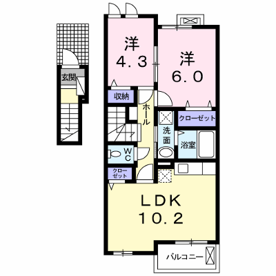 アリア 204【管理NO：1-023143401-02040】 ★家具家電は申し込み後に搬入します★ ★2026年11月下旬入居可能★の外観画像