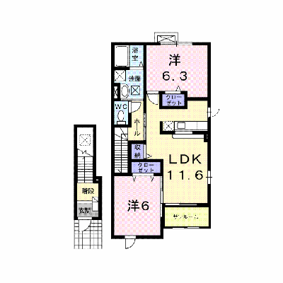 ハーモニー富塚Ｂ 203【管理NO：1-015437502-02030】 ★家具家電は申し込み後に搬入します★ ★2026年10月下旬入居可能★の外観画像