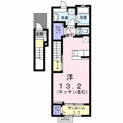 サンテェラスⅡ　Ｂ 202【管理NO：1-025066302-02020】 ★家具家電は申し込み後に搬入します★ ★2026年10月中旬入居可能★の外観画像