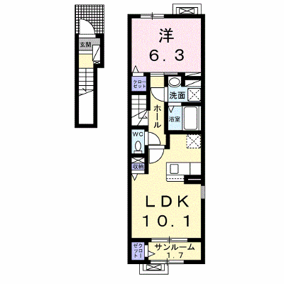 ヒカルサ高岡角ウエスト 201【管理NO：1-027529901-02010】 ★家具家電は申し込み後に搬入します★ ★2026年11月中旬入居可能★の外観画像