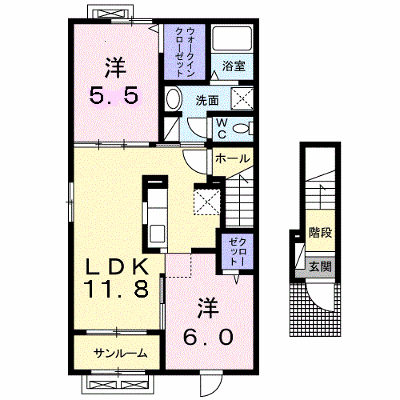 あおいⅡ 201【管理NO：1-021598701-02010】 ★家具家電は申し込み後に搬入します★ ★2026年11月上旬入居可能★の外観画像