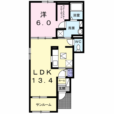 ミニョン・ポム 101【管理NO：1-023383701-01010】 ★家具家電は申し込み後に搬入します★の外観画像