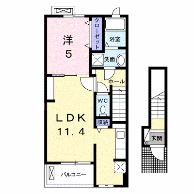 サングレイスⅠ 205【管理NO：1-021073801-02050】 ★家具家電は申し込み後に搬入します★ ★2026年11月上旬入居可能★の外観画像