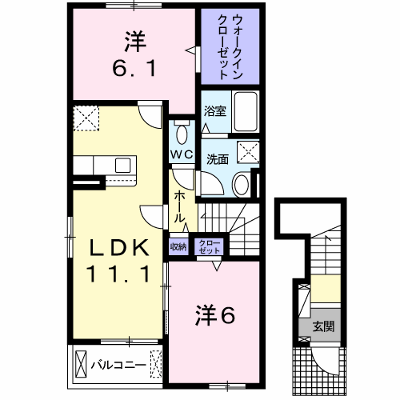 バンブー　ケン 201【管理NO：1-025823301-02010】 ★家具家電は申し込み後に搬入します★ ★2026年12月上旬入居可能★の外観画像