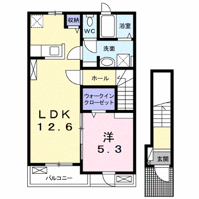 プロムナード箕形 202【管理NO：1-027596701-02020】 ★家具家電は申し込み後に搬入します★ ★2026年10月中旬入居可能★の外観画像