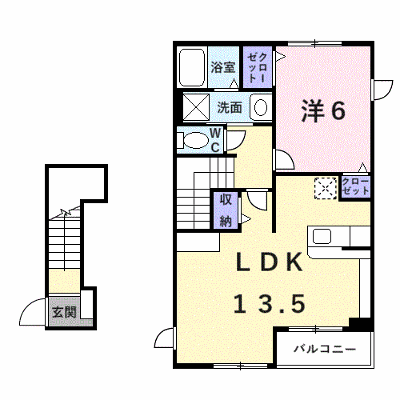 パーシモン 201【管理NO：1-014723401-02010】 ★家具家電は申し込み後に搬入します★ ★2026年10月中旬入居可能★の外観画像