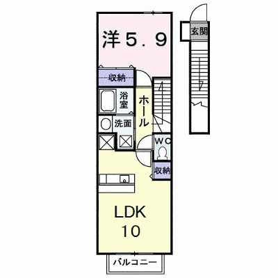 シャン・ド・フルール　Ａ 203【管理NO：1-012342001-02030】 ★家具家電は申し込み後に搬入します★ ★2026年10月下旬入居可能★の外観画像