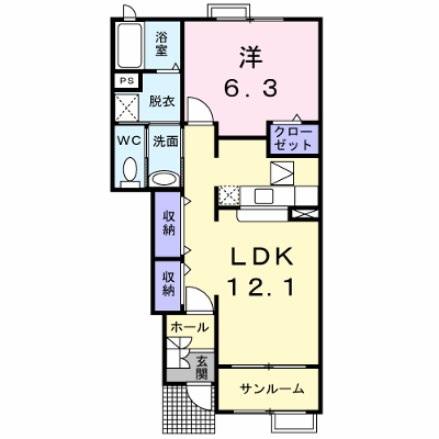 ローズコートつのい 102【管理NO：1-014748501-01020】 ★家具家電は申し込み後に搬入します★ ★2026年10月中旬入居可能★の外観画像