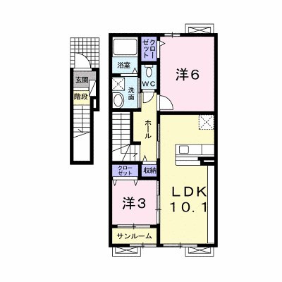 ラランド 203【管理NO：1-017892301-02030】 ★家具家電は申し込み後に搬入します★ ★2026年10月中旬入居可能★の外観画像