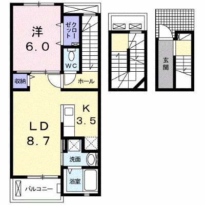 カレント大町Ⅰ 302【管理NO：1-024103701-03020】 ★家具家電は申し込み後に搬入します★の外観画像