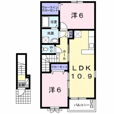 アルカンシエル弐番館 203【管理NO：1-021260402-02030】 ★家具家電は申し込み後に搬入します★ ★2026年11月中旬入居可能★の外観画像