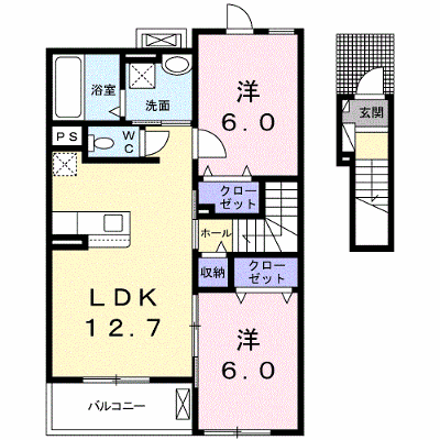 サニーフラット 202【管理NO：1-025605001-02020】 ★家具家電は申し込み後に搬入します★ ★2026年10月上旬入居可能★の外観画像