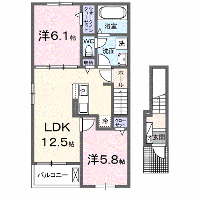グランメゾンＢＯＮ 201【管理NO：1-028790301-02010】 ★家具家電は申し込み後に搬入します★ ★2027年03月上旬入居可能★の外観画像