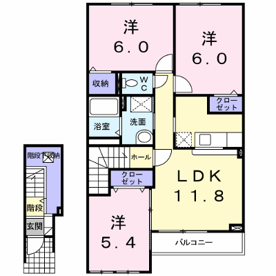 アルドールⅠ 202【管理NO：1-015093901-02020】 ★家具家電は申し込み後に搬入します★ ★2026年11月上旬入居可能★の外観画像