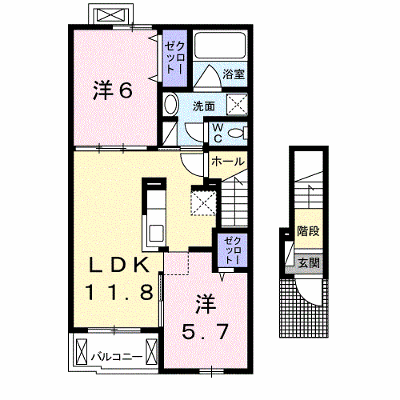 アンジェ 202【管理NO：1-025187901-02020】 ★家具家電は申し込み後に搬入します★ ★2026年11月上旬入居可能★の外観画像