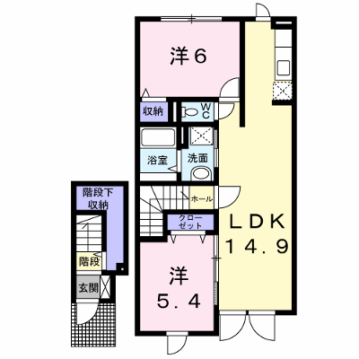 カルムⅣ 203【管理NO：1-015123204-02030】 ★家具家電は申し込み後に搬入します★ ★2026年11月上旬入居可能★の外観画像