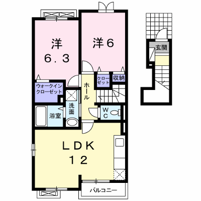 パッションフラワーⅠ 202【管理NO：1-016632501-02020】 ★家具家電は申し込み後に搬入します★ ★2026年11月上旬入居可能★の外観画像