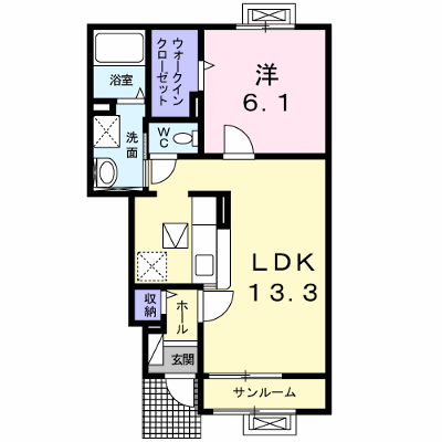 サニーヒルハウス 104【管理NO：1-024064401-01040】 ★家具家電は申し込み後に搬入します★ ★2026年11月中旬入居可能★の外観画像