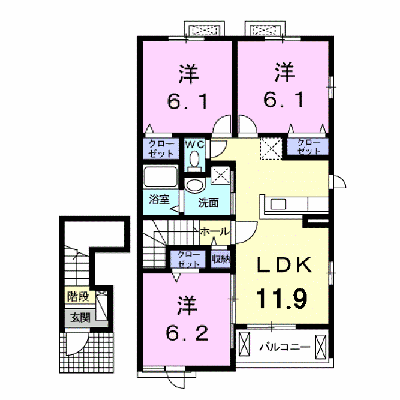 グランフィル２　Ａ 202【管理NO：1-021614001-02020】 ★家具家電は申し込み後に搬入します★ ★2026年11月上旬入居可能★の外観画像