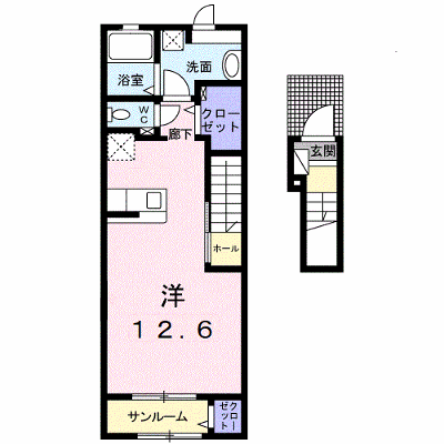 ベルカーサ 203【管理NO：1-025384601-02030】 ★家具家電は申し込み後に搬入します★ ★2026年10月中旬入居可能★の外観画像
