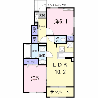 ＦＬＡＴ１ 101【管理NO：1-025843601-01010】 ★家具家電は申し込み後に搬入します★ ★2026年11月上旬入居可能★の外観画像