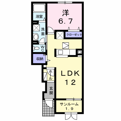 ウィッシュ 102【管理NO：1-020957501-01020】 ★家具家電は申し込み後に搬入します★ ★2026年11月中旬入居可能★の外観画像