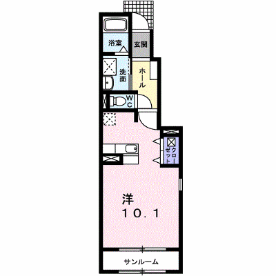 ピノアール 101【管理NO：1-017045301-01010】 ★家具家電は申し込み後に搬入します★ ★2026年11月中旬入居可能★の外観画像