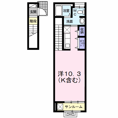フラン　コリーヌ 202【管理NO：1-020863901-02020】 ★家具家電は申し込み後に搬入します★の外観画像
