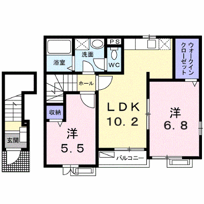 エトワール 205【管理NO：1-015116801-02040】 ★家具家電は申し込み後に搬入します★ ★2026年10月中旬入居可能★の外観画像