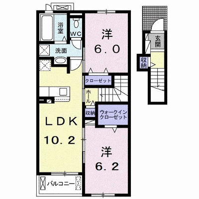 レジーナⅡ 205【管理NO：1-025226101-02040】 ★家具家電は申し込み後に搬入します★ ★2026年10月上旬入居可能★の外観画像