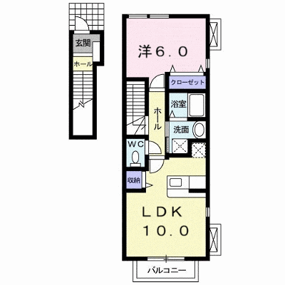 アウローラ 201【管理NO：1-015154601-02010】 ★家具家電は申し込み後に搬入します★ ★2026年10月中旬入居可能★の外観画像
