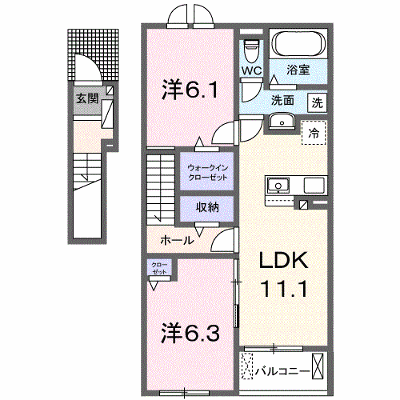 シェリル　Ｒ 202【管理NO：1-027260401-02020】 ★家具家電は申し込み後に搬入します★ ★2026年10月上旬入居可能★の外観画像