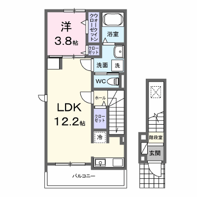 クレストアドバンステンパイⅠ 201【管理NO：1-027333401-02010】 ★家具家電は申し込み後に搬入します★ ★2026年10月中旬入居可能★の外観画像