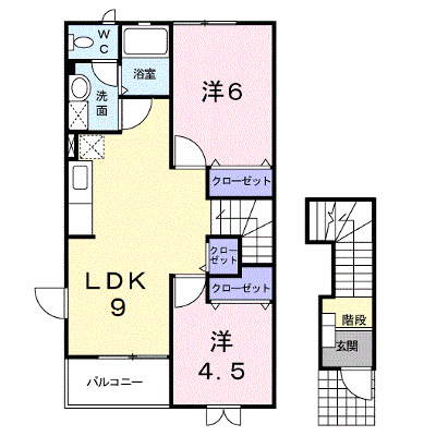 シャレットⅠ 201【管理NO：1-011556901-02010】 ★家具家電は申し込み後に搬入します★ ★2026年11月中旬入居可能★の外観画像