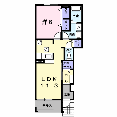 プランドール 103【管理NO：1-018056801-01030】 ★家具家電は申し込み後に搬入します★ ★2026年11月中旬入居可能★の外観画像
