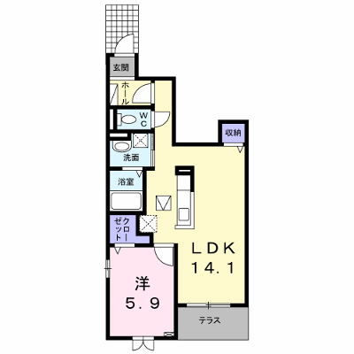 アルモニー　玉名 105【管理NO：1-022452401-01040】 ★家具家電は申し込み後に搬入します★ ★2026年11月上旬入居可能★の外観画像