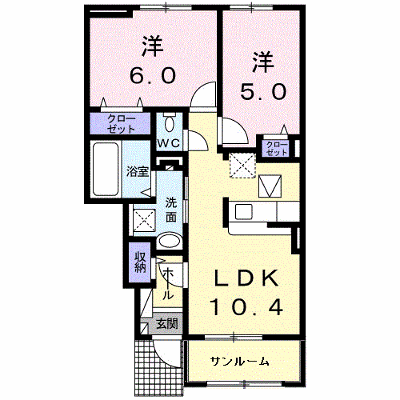 ソレイユ 102【管理NO：1-024081801-01020】 ★家具家電は申し込み後に搬入します★ ★2026年11月上旬入居可能★の外観画像
