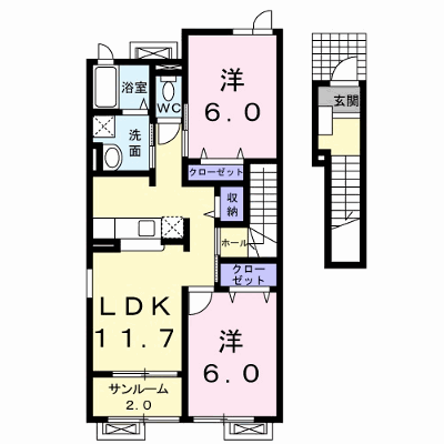 アダージォ 203【管理NO：1-014310701-02030】 ★家具家電は申し込み後に搬入します★ ★2026年10月中旬入居可能★の外観画像