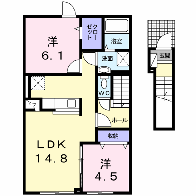セクション　ヴィラ 202【管理NO：1-017968201-02020】 ★家具家電は申し込み後に搬入します★ ★2026年11月下旬入居可能★の外観画像