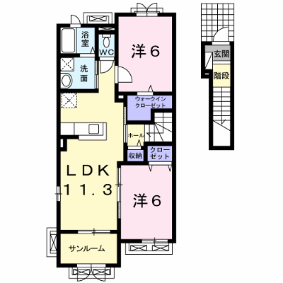 フル－ル　ドゥ　スリジェ 205【管理NO：1-019139401-02050】 ★家具家電は申し込み後に搬入します★の外観画像