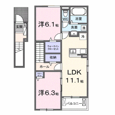 プラシード・カーサ 201【管理NO：1-027134501-02010】 ★家具家電は申し込み後に搬入します★の外観画像