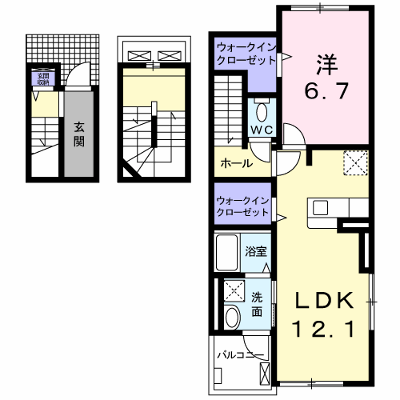 プリムローズ 301【管理NO：1-024651101-03010】 ★家具家電は申し込み後に搬入します★ ★2026年10月中旬入居可能★の外観画像