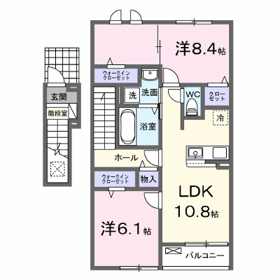 アーバンクレストール 202【管理NO：1-028851901-02020】 ★家具家電は申し込み後に搬入します★ ★2027年03月上旬入居可能★の外観画像