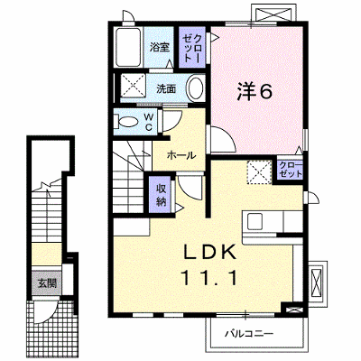 アヴェニール　Ａ 203【管理NO：1-015094101-02030】 ★家具家電は申し込み後に搬入します★ ★2026年11月中旬入居可能★の外観画像