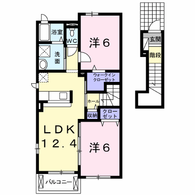 エストレージャ 205【管理NO：1-017085601-02040】 ★家具家電は申し込み後に搬入します★ ★2026年11月中旬入居可能★の外観画像