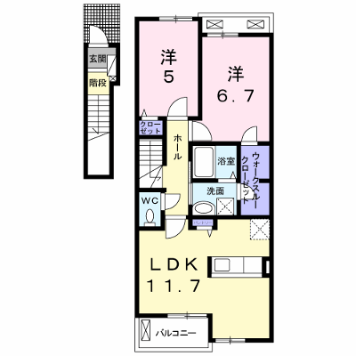 テラビスタⅡ 203【管理NO：1-020770002-02030】 ★家具家電は申し込み後に搬入します★ ★2026年10月下旬入居可能★の外観画像